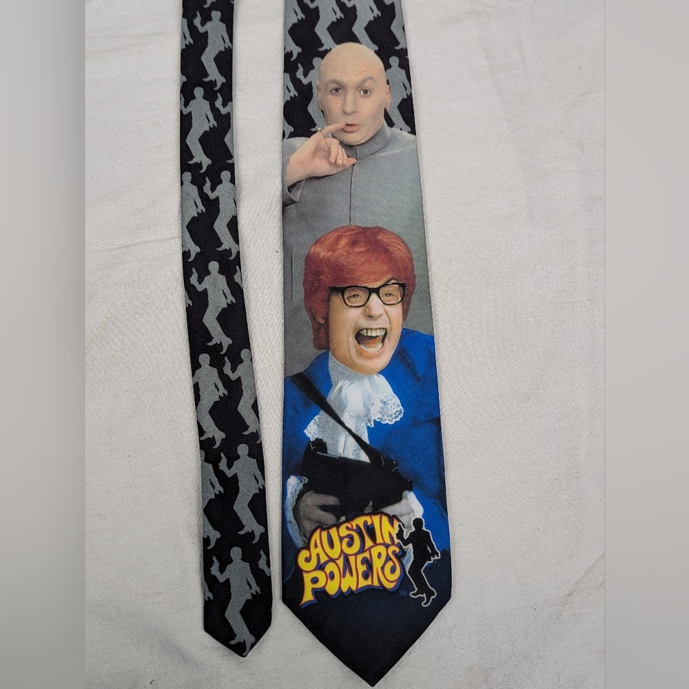 Austin Powers & Dr. Evil Tie - Yeah Baby! Ralph Marlin Label Vintage 1999